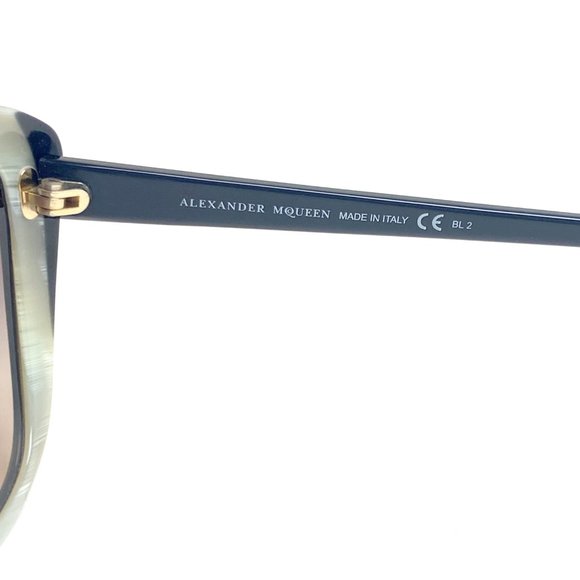 Alexander McQueen Black and Silver Cat-Eye Sunglasses